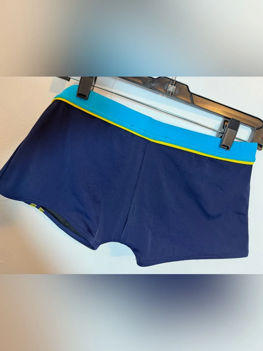 Addicted Men's Navy Blue Swim Trunks with Light Blue Waistband